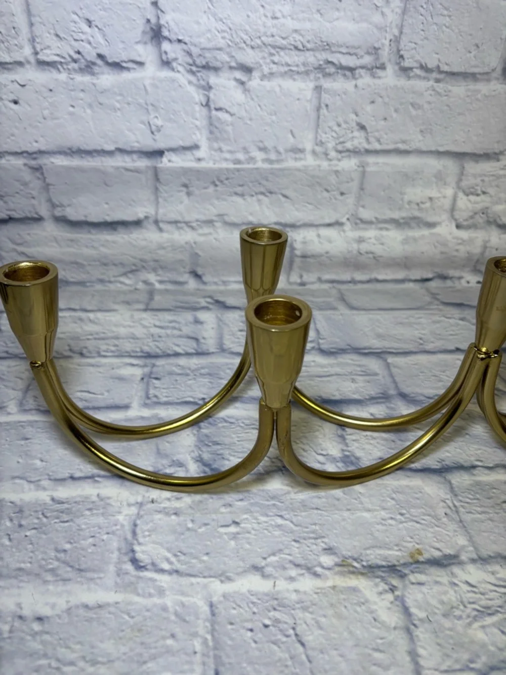 Brass Wave candelabra Seven Taper Candle Holder Vintage 22.5” Mid Century